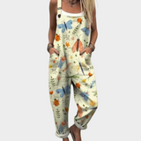 Jumpsuit - Softly Radiant Nature Print with Butterflies