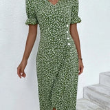 Meredith - Floral V-Neck Dress