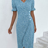 Meredith - Floral V-Neck Dress