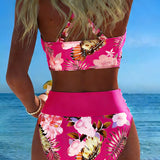 Jolina | Floral Contrast Split Bikini