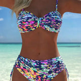 Audrey | Bikini Strap Abstract Pattern Printed