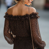 Off Shoulder Ruffle Neck Blouse