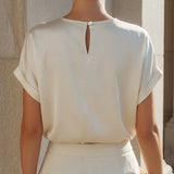 Minimalist Acetate Satin Relaxed Blouse