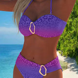 Sofia | Halter Neck Leopard Print Gradient Swimsuit
