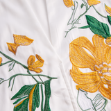 Sleeveless Blouse with Yellow Floral Embroidery
