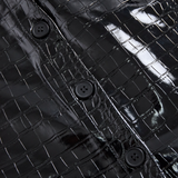 Glossy Black Crocodile Embossed Shirt
