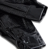 Glossy Black Crocodile Embossed Shirt
