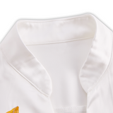 Sleeveless Blouse with Yellow Floral Embroidery