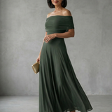 June | Off Shoulder Draped Midi Dress