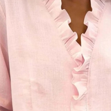 Amoura | Blouse with Ruffles, V-Neck and Long Sleeves