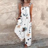 Jumpsuit - Elegant jumpsuit with contrasting floral pattern