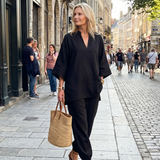 Georgiana | V Neck Tunic Gathered Trouser Set