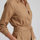 Jovie | Long Sleeve Button Front Wide Leg Jumpsuit