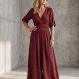 Wanda | Cross Front Wide Leg Jumpsuit