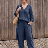 Onyx | Loose Tunic Top Wide Leg Pant Set