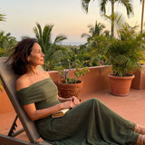 June | Off Shoulder Draped Midi Dress