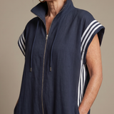 Lark | Zip Front Stripe Panel Jumpsuit