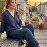Onyx | Loose Tunic Top Wide Leg Pant Set