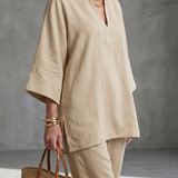 Georgiana | V Neck Tunic Gathered Trouser Set