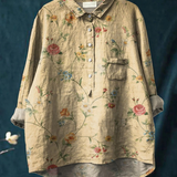 Mariah | Women's Vintage Floral Art Print Casual  Shirt
