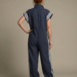 Lark | Zip Front Stripe Panel Jumpsuit