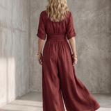 Wanda | Cross Front Wide Leg Jumpsuit