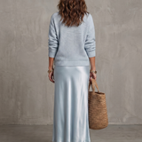 Luciana | Bias Fall Satin Skirt Knit Layer Set
