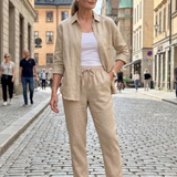 Noor | Long Sleeve Shirt Tapered Pants Set