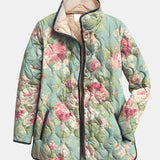 Delphine™ | Retro Floral Patterned Quilted Jacket