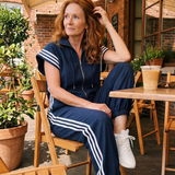 Lark | Zip Front Stripe Panel Jumpsuit