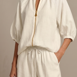 Natalia | Zip Front Blouson Top Wide Leg Set