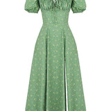 Aviana - Dress with Puff Sleeves Bloom