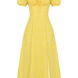 Aviana - Dress with Puff Sleeves Bloom