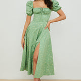 Aviana - Dress with Puff Sleeves Bloom
