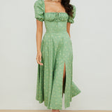Aviana - Dress with Puff Sleeves Bloom