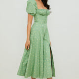 Aviana - Dress with Puff Sleeves Bloom