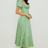 Aviana - Dress with Puff Sleeves Bloom