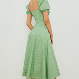 Aviana - Dress with Puff Sleeves Bloom