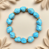 Turquoise Stone Woven Gold Bracelet