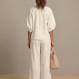 Natalia | Zip Front Blouson Top Wide Leg Set