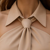 Stylish Sleeveless Halter Blouse with Neck Tie Detail