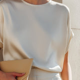 Minimalist Acetate Satin Relaxed Blouse