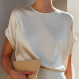 Minimalist Acetate Satin Relaxed Blouse