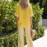 Wren | Contrast V Neck Tunic Stripe Trouser Set