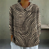 Kimberly - Monochrome Wave Blouse