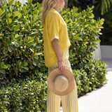 Wren | Contrast V Neck Tunic Stripe Trouser Set