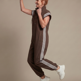 Lark | Zip Front Stripe Panel Jumpsuit