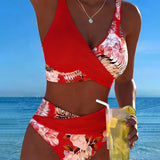 Jolina | Floral Contrast Split Bikini