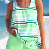 Rosa | Relaxed Striped Tankini Set