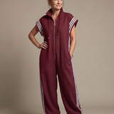 Lark | Zip Front Stripe Panel Jumpsuit